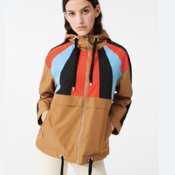 MAJE Banela Colorblock Rain/Wind Jacket SZ Small - Picture 2 of 8